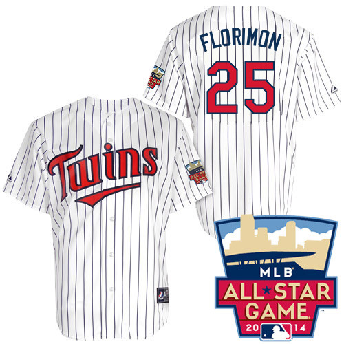 Pedro Florimon #25 Youth Baseball Jersey-Minnesota Twins Authentic 2014 ALL Star Home White Cool Base MLB Jersey